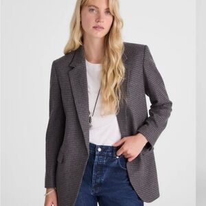 Madewell Gray Checkered Blazer